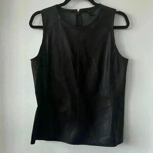 Ann Taylor Faux Leather Bordeaux top